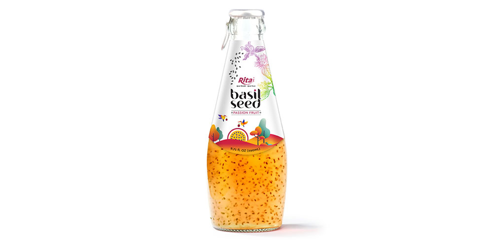 Basil Seed With Passion Fruit 290ml Glass Bottle