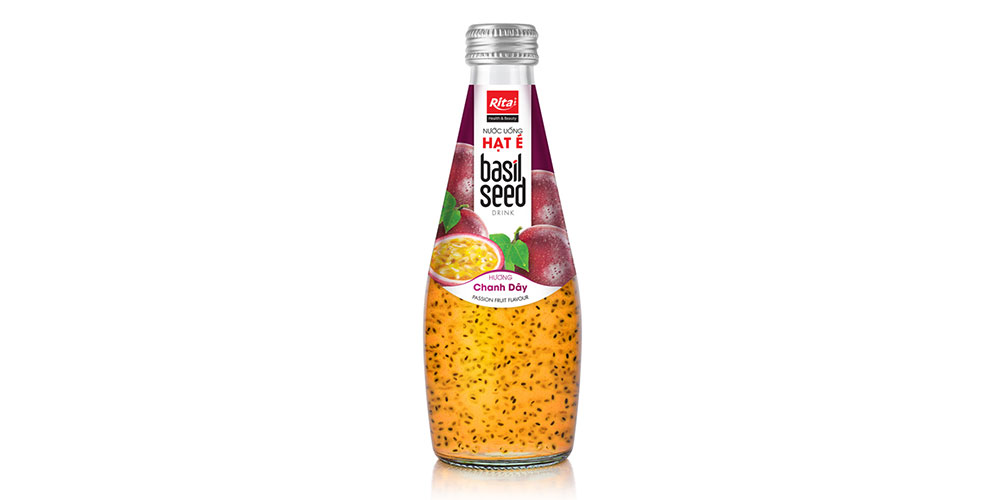 Customize Label Passion Fruit Flavor Basil Seed Drink