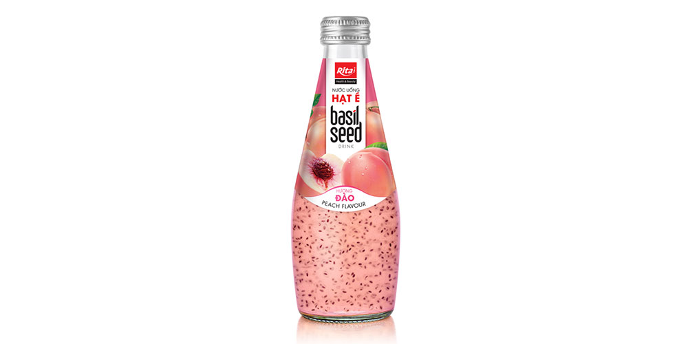 Customize Label Basil Seed Drink Peach Flavor