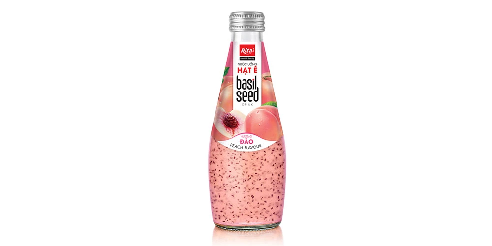 Chia and Basil Seeds Customize Label Basil Seed Drink Peach Flavor