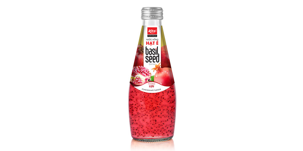 Private Label Basil Seed Drink Pomegranate