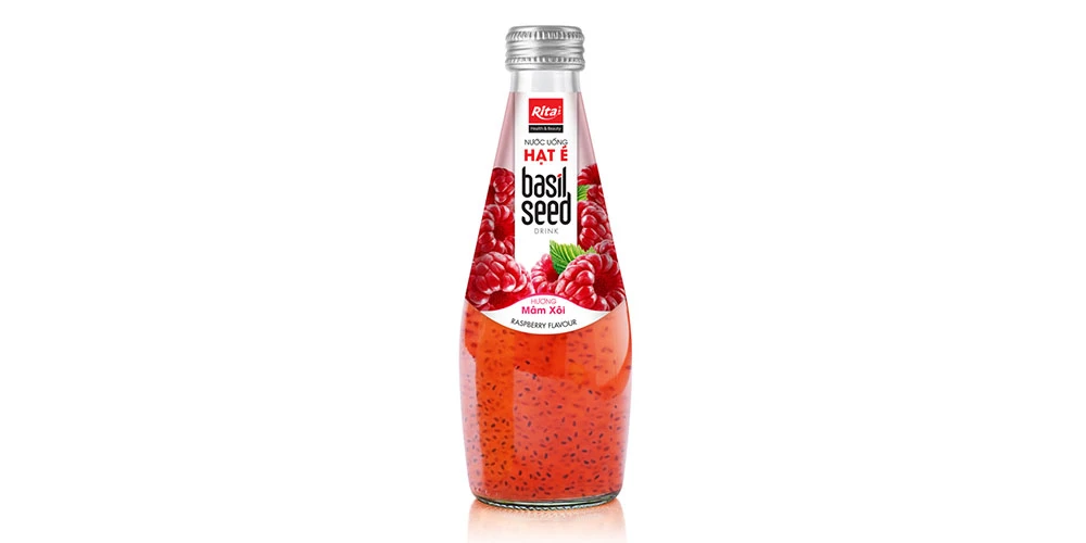 Chia and Basil Seeds Private Label Basil Seed Drink Raspberry Flavor