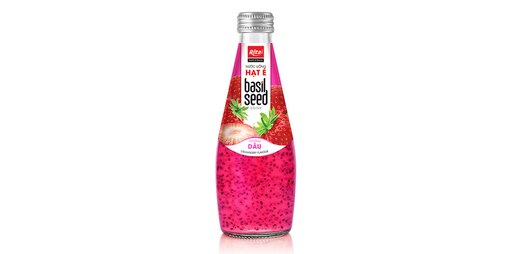 Supplier Beverage Strawberry Flavor Basil Seed Drink 