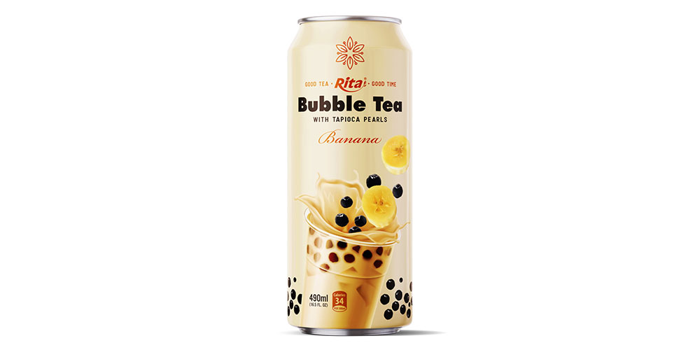 Wholesale 490ml Can Bubble Tea With Banana Flavor