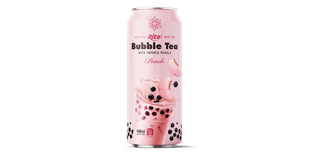 Bubble Tea With Peach Flavor 490ml Can