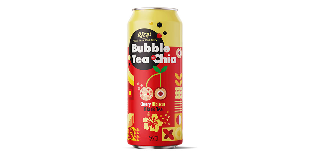 Wholesale Bubble Tea Cherry Hibiscus 490ml Can