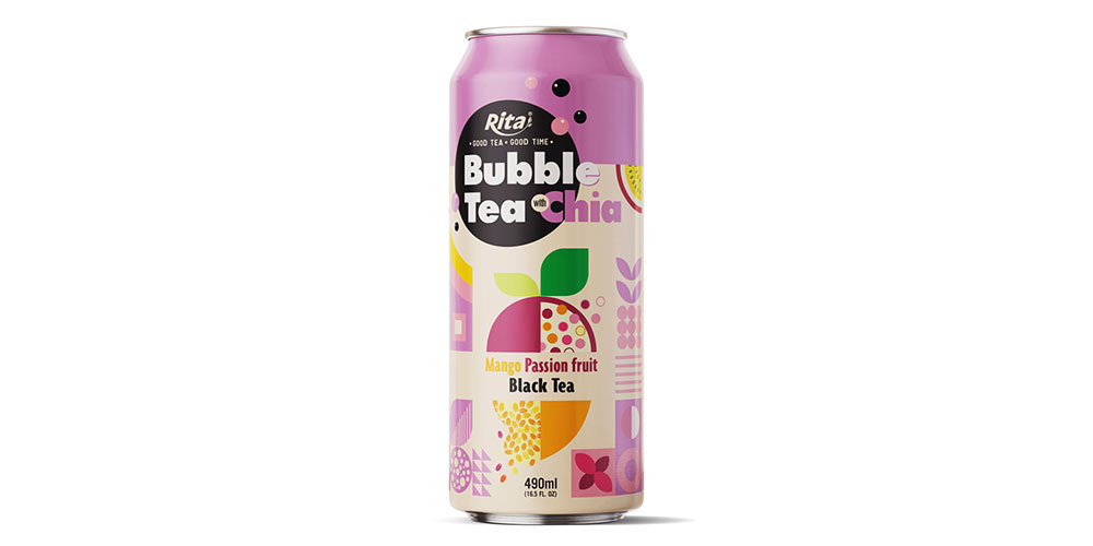 Supplier Bubble Tea Mango Passion Fruit 490ml Can