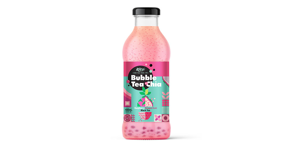 Best Selling Bubble Tea With Chia Seed Raspberry And Dragon Fruit 