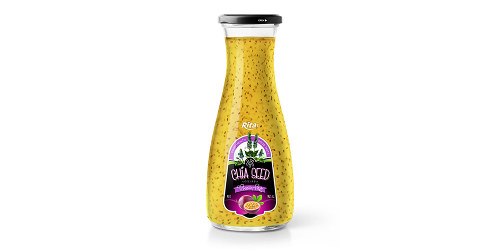 Chia Seed With Passion Fruit 1L Glass Bottle 