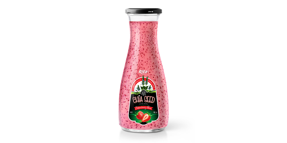 Chia Seed With Strawberry 1L Glass Bottle 