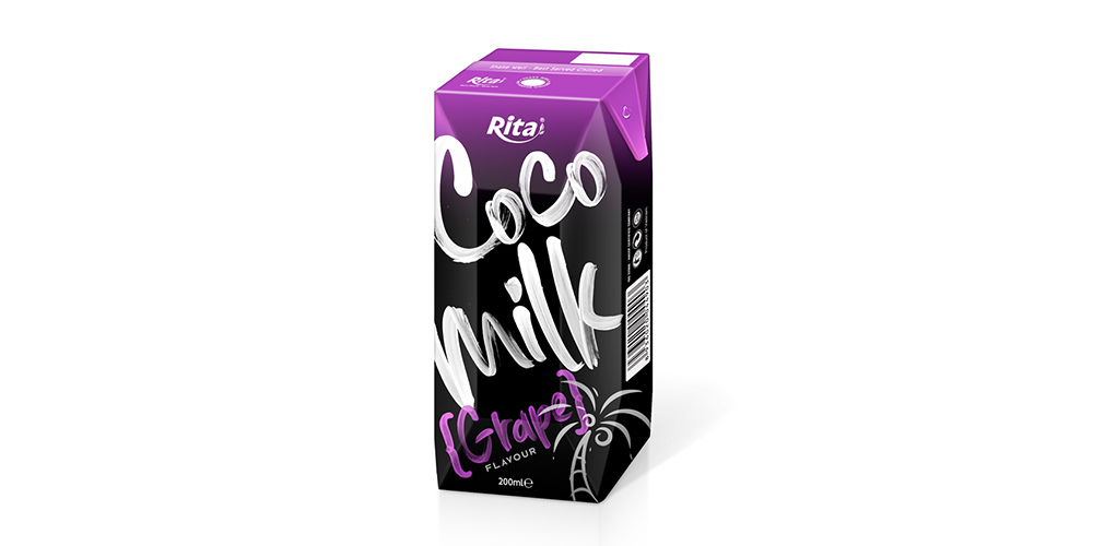 Coconut Milk with Grape Flavor 200ml Paper Box
