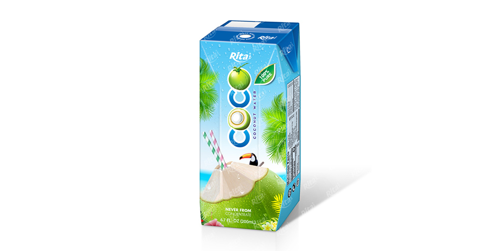 Coconut Water 200ml Paper Box Rita Brand 