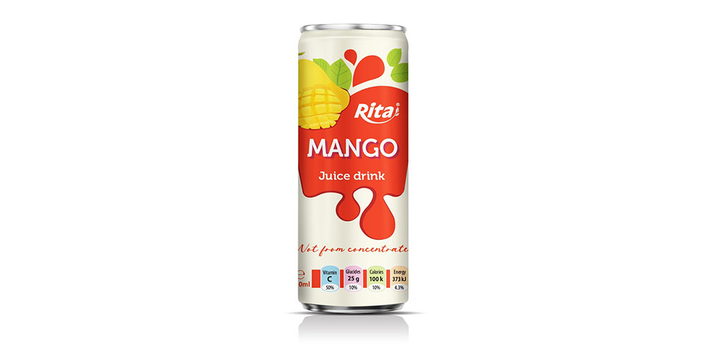 Mango Juice Drink 250ml Sleek Can Rita Brand