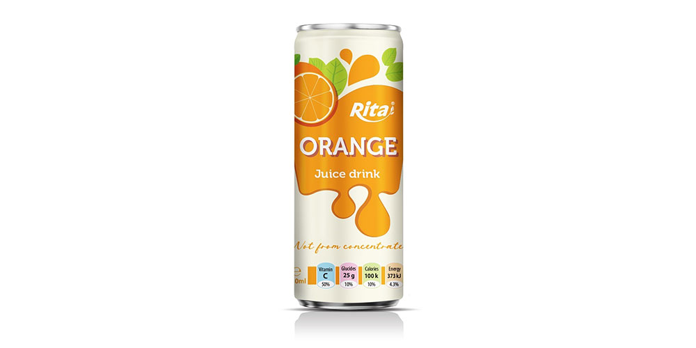 Orange Juice Drink 250ml Sleek Can Rita Brand