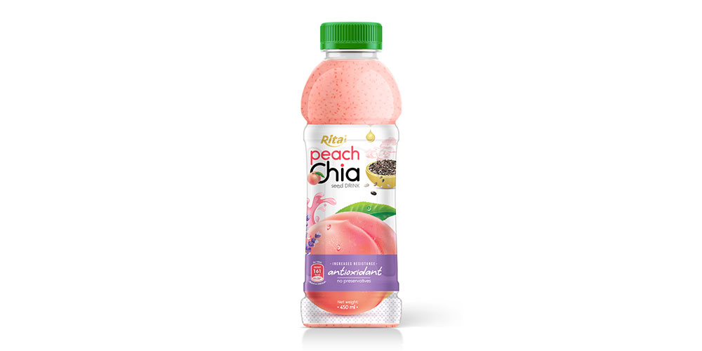 Chia Seed With Peach Flavor 450ml Pet Bottle