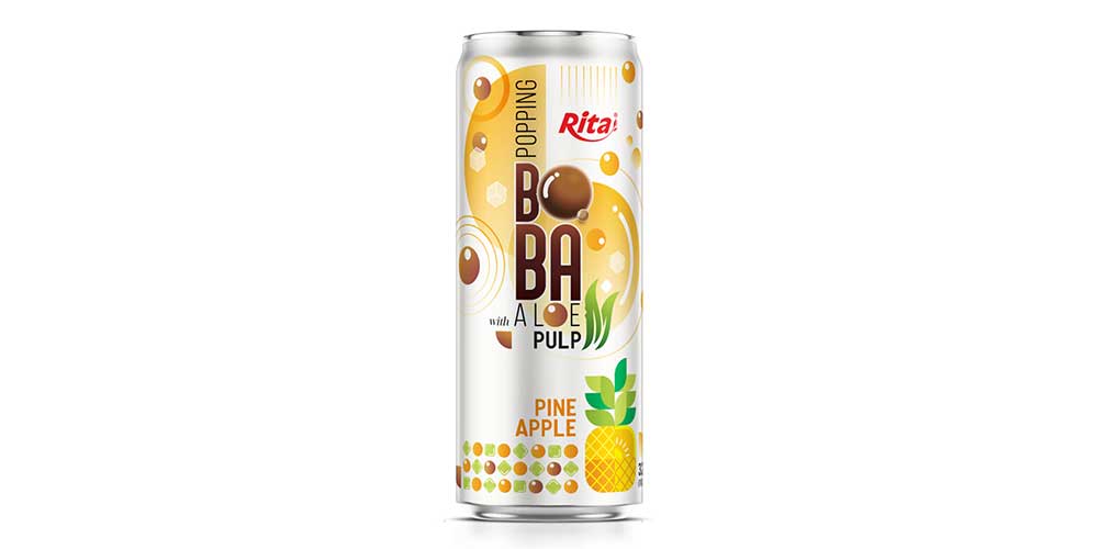 Pineapple Flavored Bubble Tea Drink 320ml Seek Can