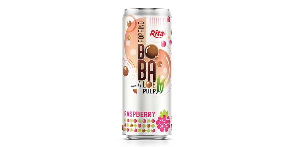 NFC 320ml Sleek Can Raspberry Flavored Bubble Tea