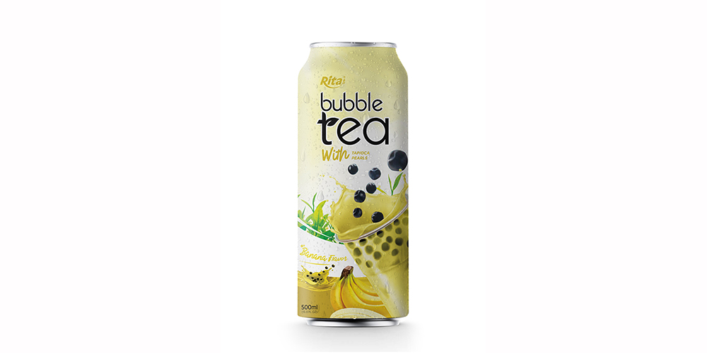 Tea Drink: Rita Brand Milk Tea Banana Flavor 500ml Can