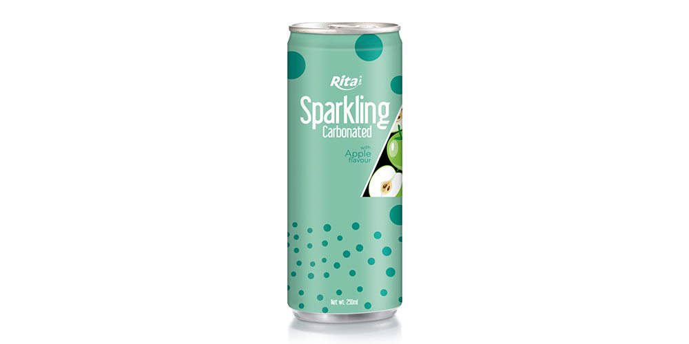 250ml Alu Can Sparkling Water With Apple Flavor 