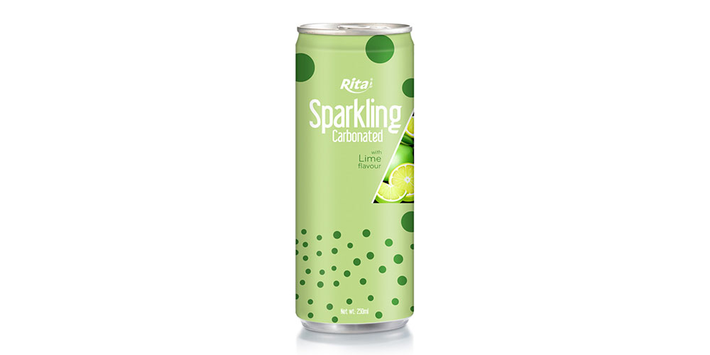 250ml Alu Can  Sparkling Water With Lime Flavor 