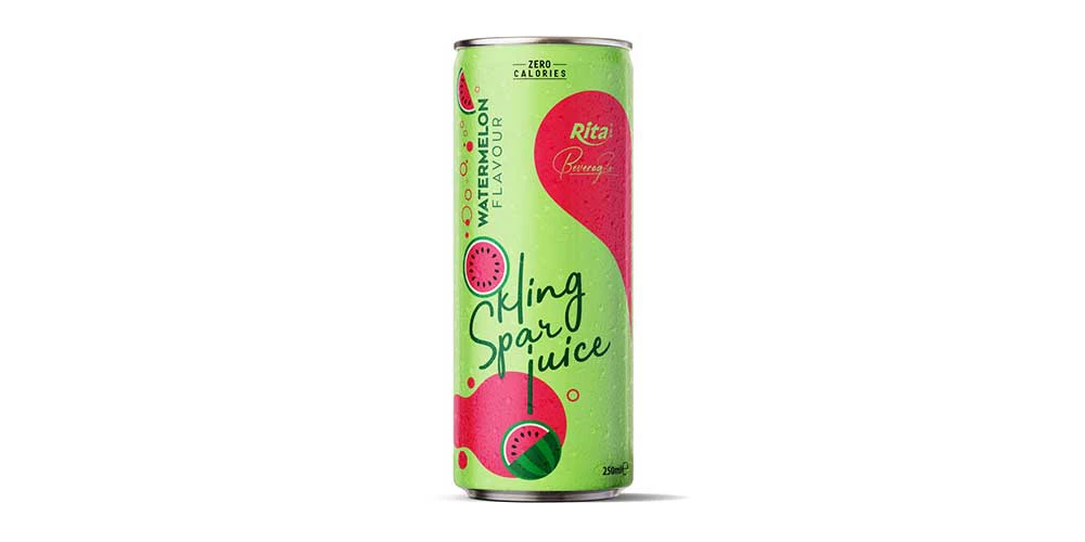 Carbonated Drink Sparkling Water With Watermelon Flavor 250ml Can Rita Brand