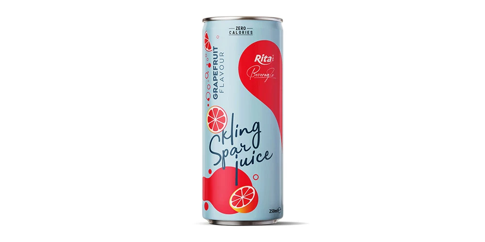 Carbonated Drink: Sparkling Water With Grapefruit Flavor 250Ml Can Rita  Brand