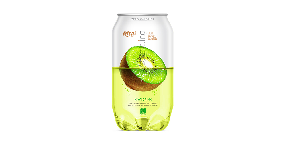 Sparkling Water With Kiwi Flavor 350ml Can Rita Brand