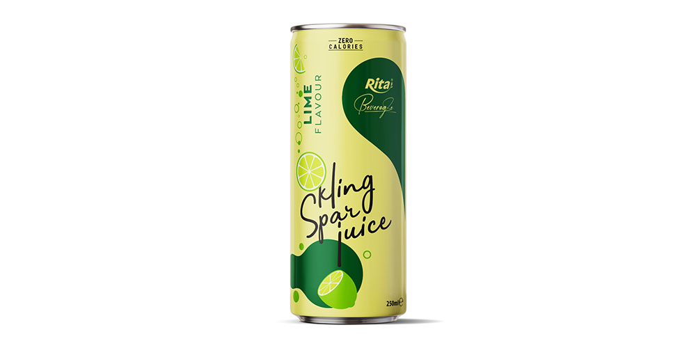 Sparkling Water With Lime Flavor 250ml Can Rita Brand