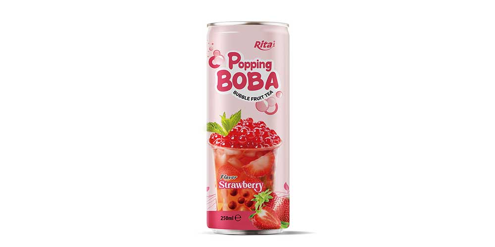 Best Quality Bubble Tea Strawberry Flavor With Popping Boba