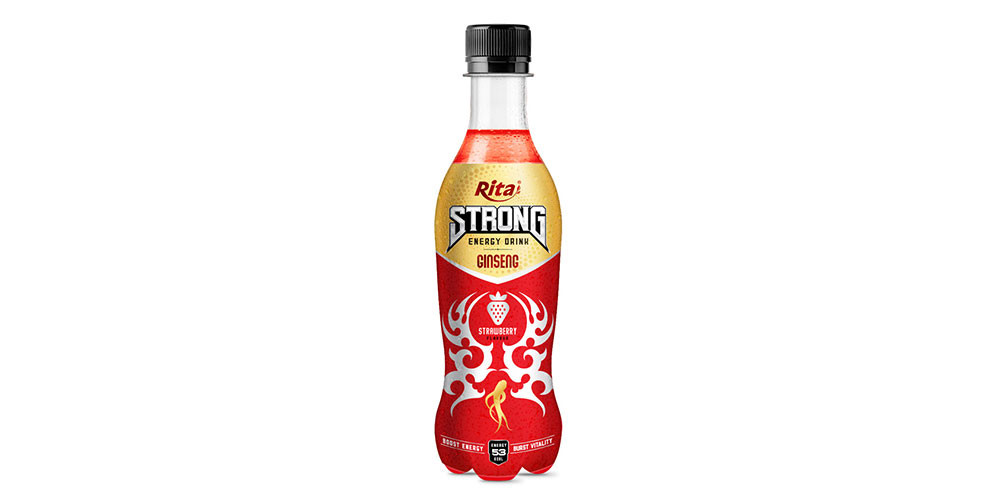 Strong Energy Drink With Strawberry 400ml Bottle Rita Brand 