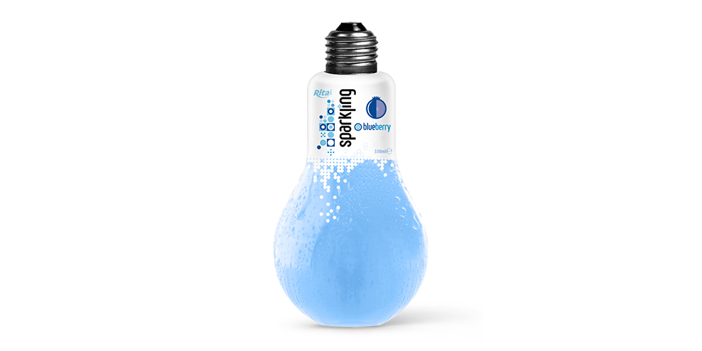 Sparkling With Blueberry Flavor 350ml Bulp Bottle