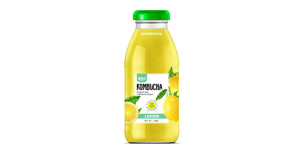 Kombucha Tea With Lemon 250ml Glass Bottle Rita Brand