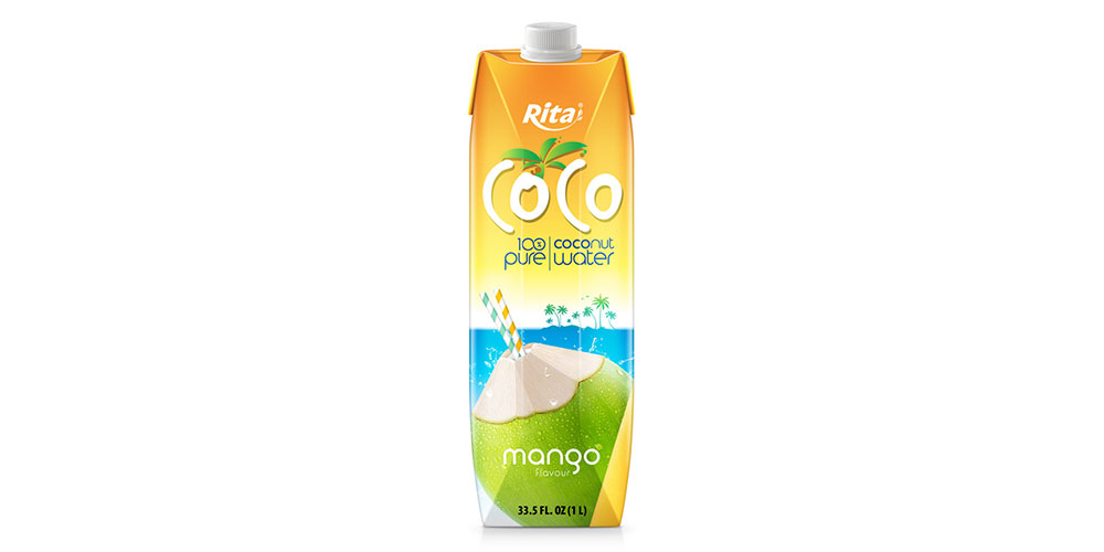 Wholesale Pure Coconut Water Mango Juice 1000ml Paper Box