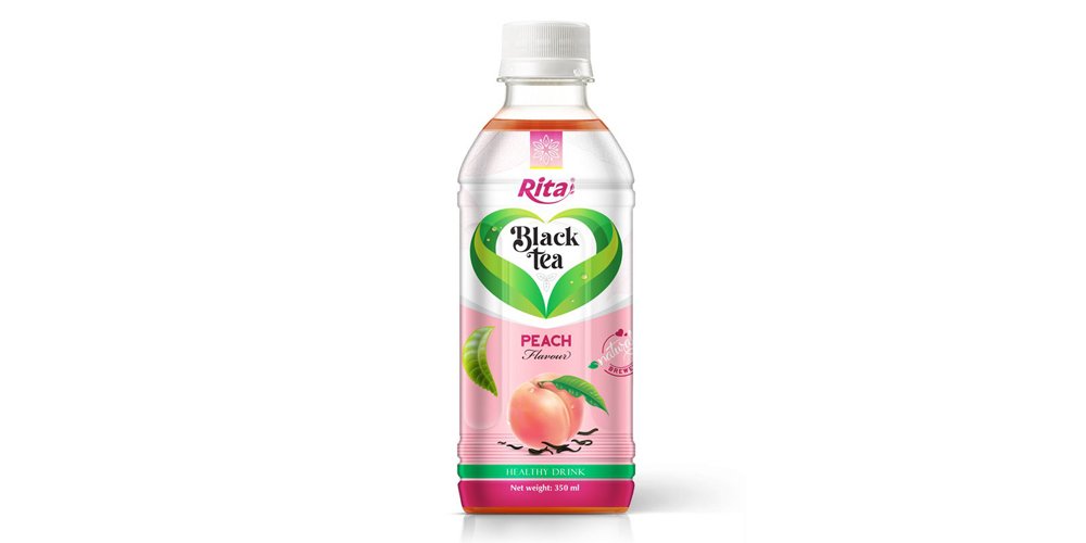 Vietnamese Black Tea With Peach Flavor 350ml Pet Bottle Rita Brand 