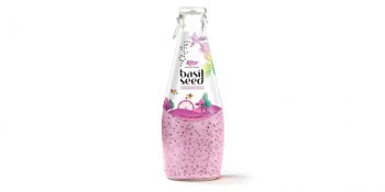 Chia and Basil Seeds Basil Seed With Passion Fruit 290ml Glass Bottle