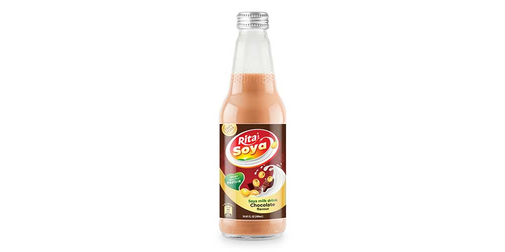 Wholesale Rita Soya milk drink chocolate 10.05 fl oz glass bottle