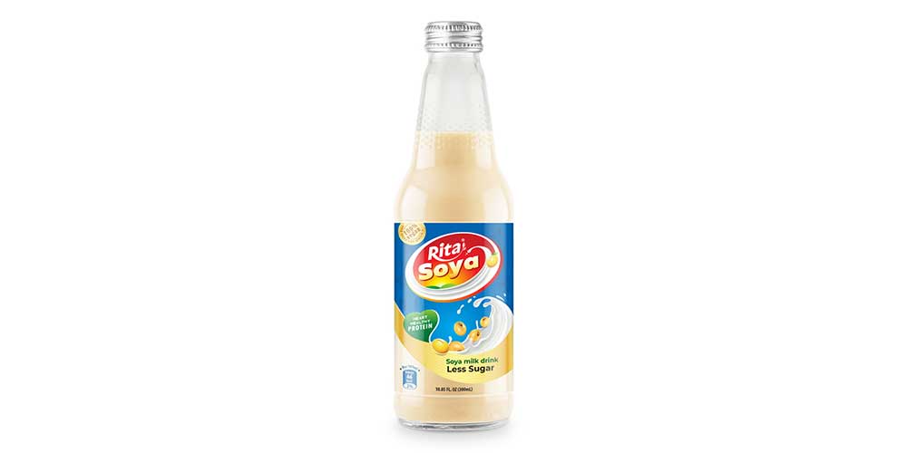 Less Sugar Soya Milk Drink 10.05 fl oz Glass Bottle